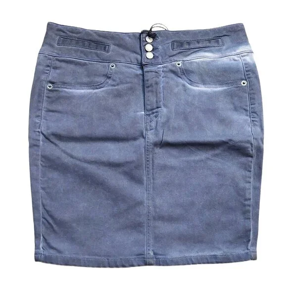 John Richmond Periwinkle Light Blue Tie-Dye Mini Pencil Skirt Sz